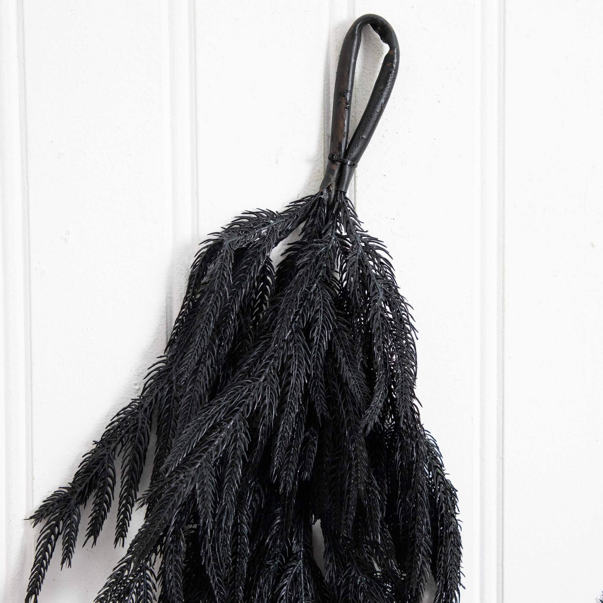 6ft. Artificial Real Touch Halloween Black Norfolk Island Pine Garland with Natural Look